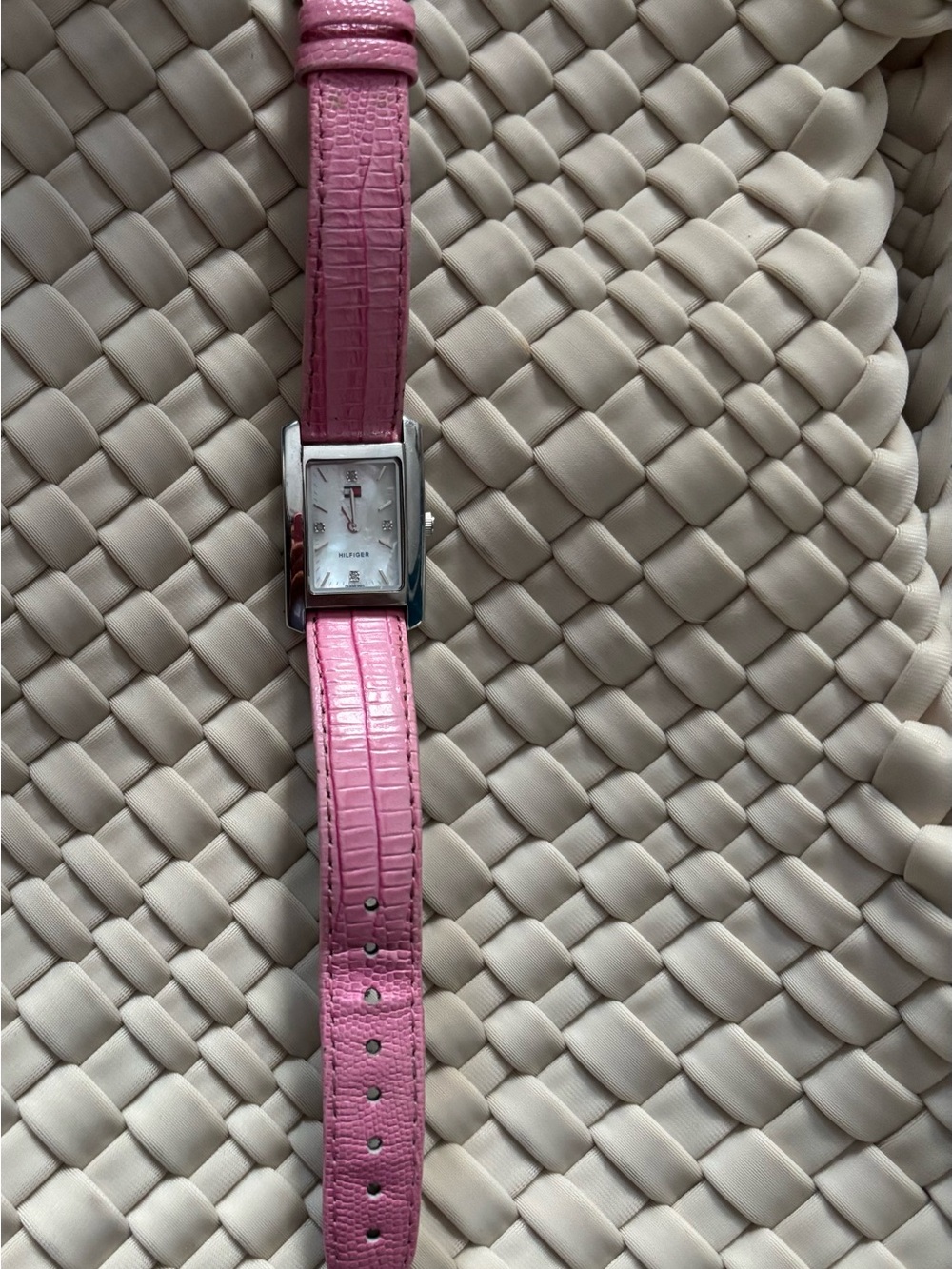 Pink Leather Strap Wristwatch - Unbranded